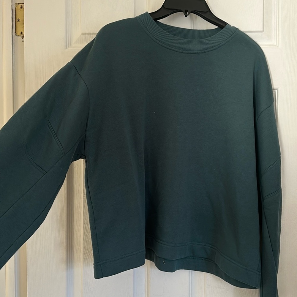 Zara Oversized greenish blue crewneck